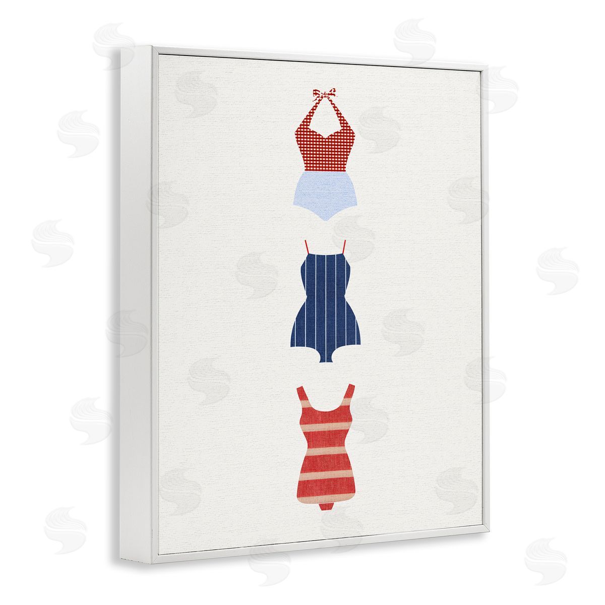 Stupell Studio Nautical Swim Style White Framed Giclee Wall Artside_