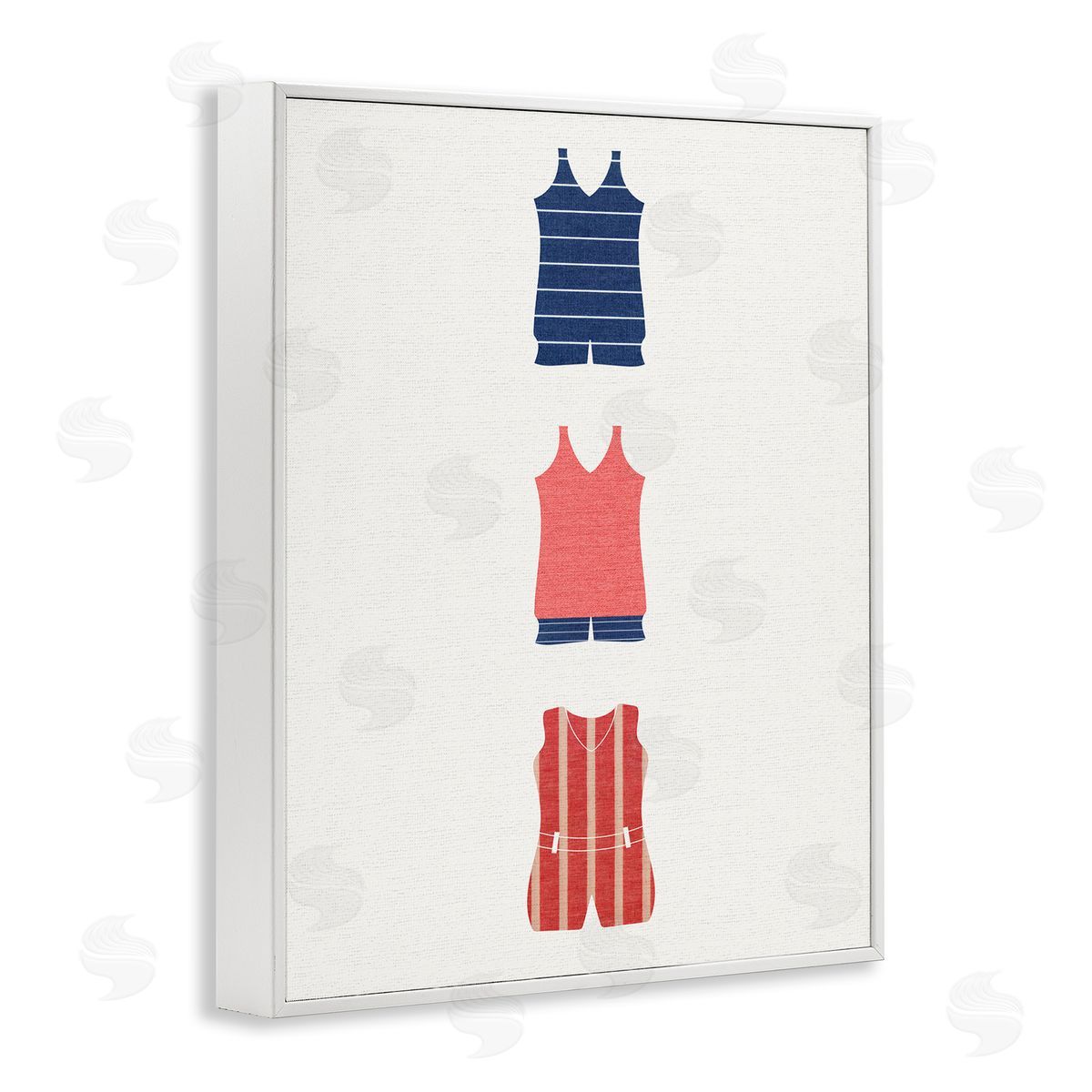 Stupell Studio Nautical Swim Clothes White Framed Giclee Wall Artside_