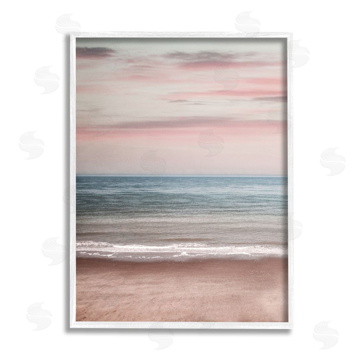 Stupell Studio Pastel Shore Sunrise White Framed Giclee Wall Artside_