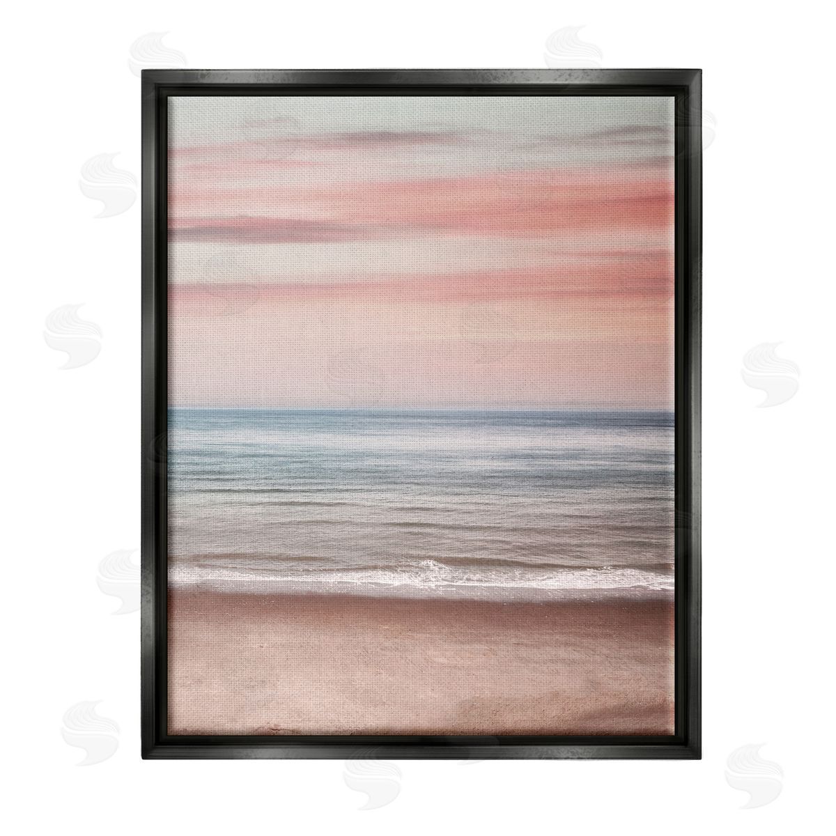 Stupell Studio Pastel Shore Sunset Black Floater Frame Canvas Artside_
