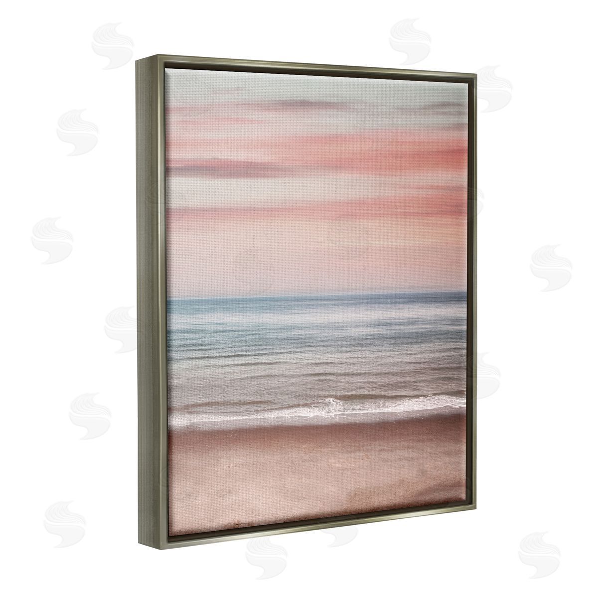 Stupell Studio Pastel Shore Sunset Gray Floater Frame Canvas Artside_