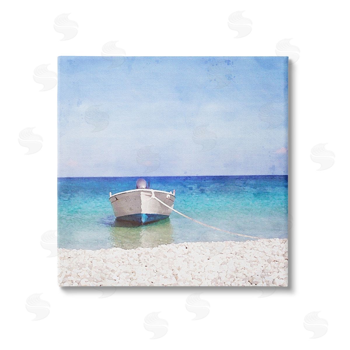 Riley B Docked Dinghy Boat Canvas Wall Art