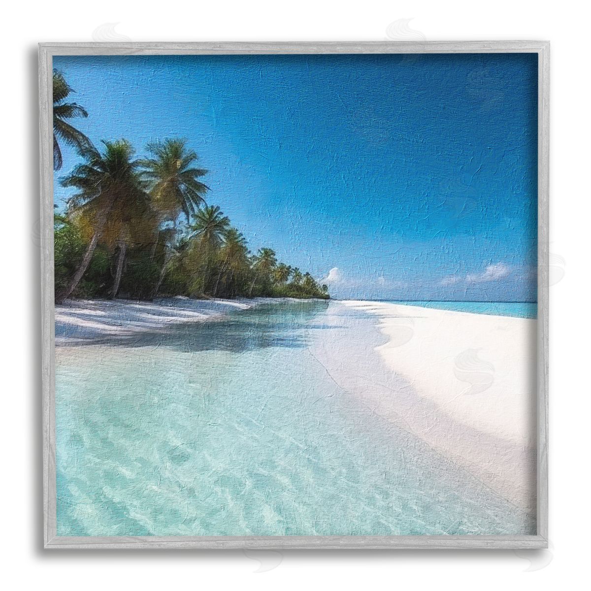 Riley B Summer Tropical Beach Gray Framed Giclee Wall Artside_