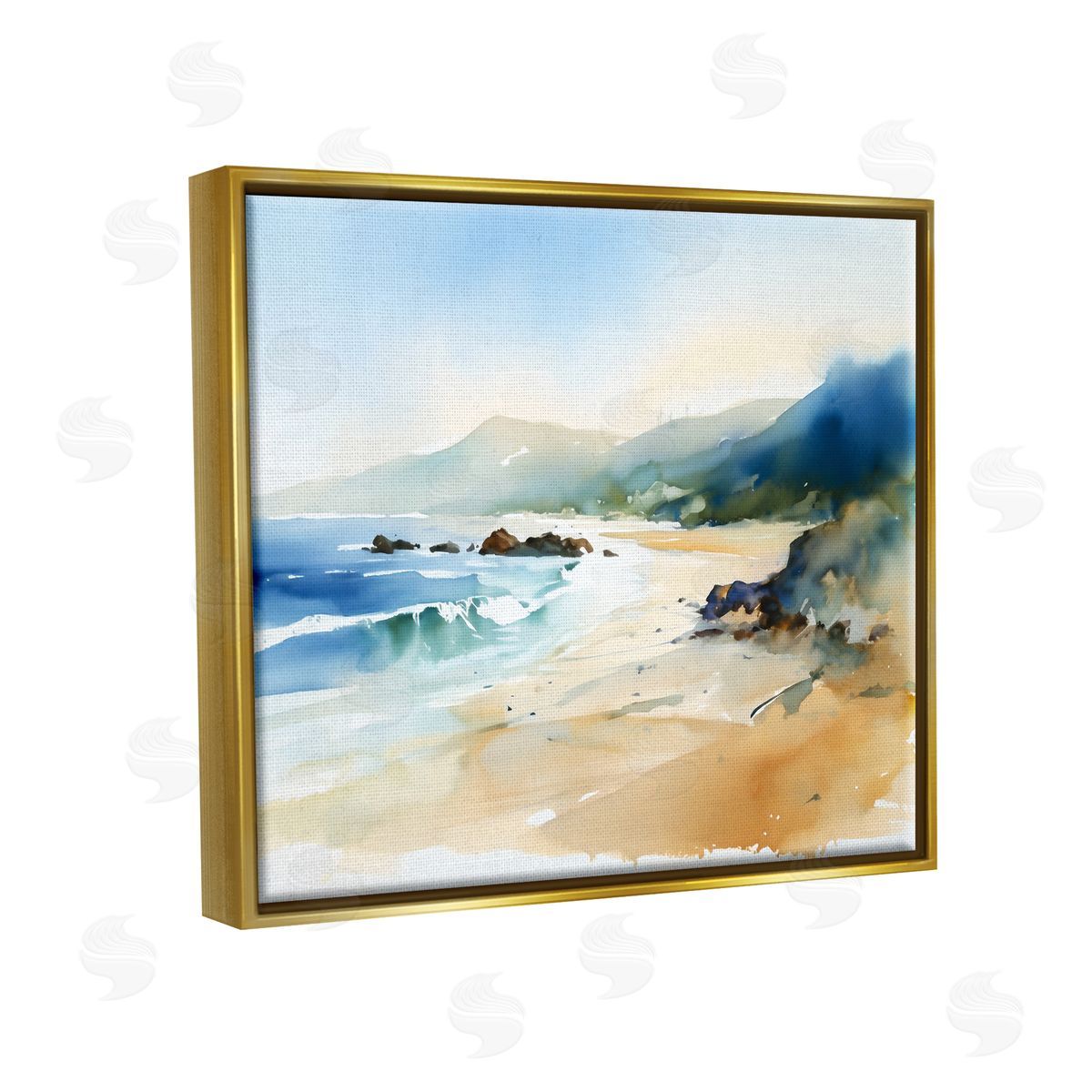 Ray Powers Abstract Beach Scenery Gold Floater Frame Canvas Artside_