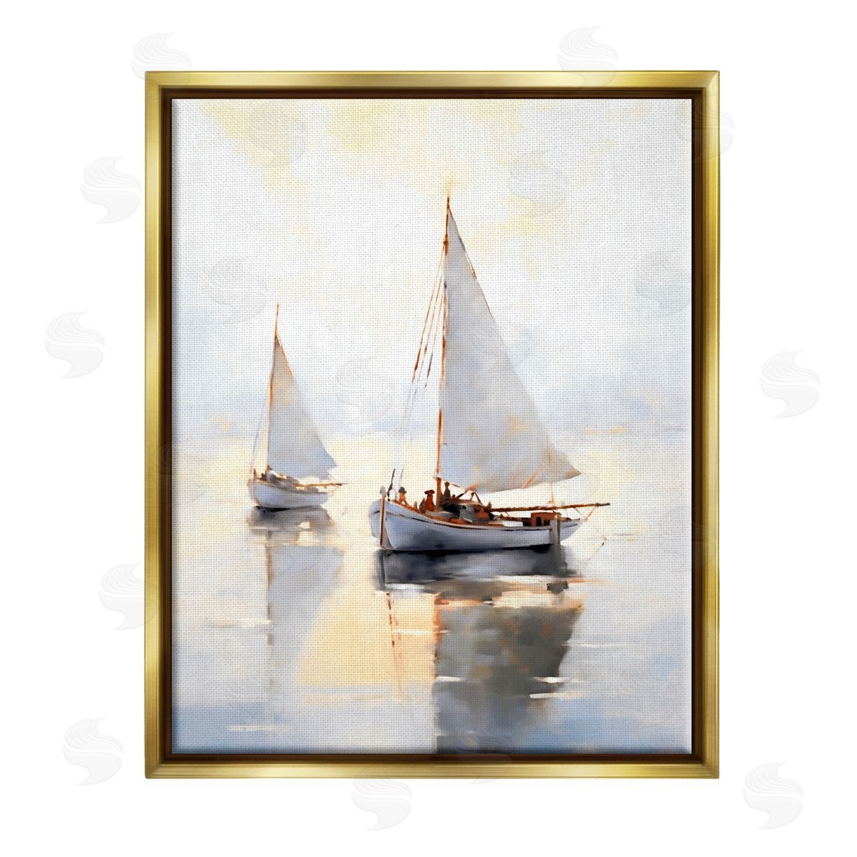 Ray Powers Soft Sailboats Landscape Gold Floater Frame Canvas Artside_