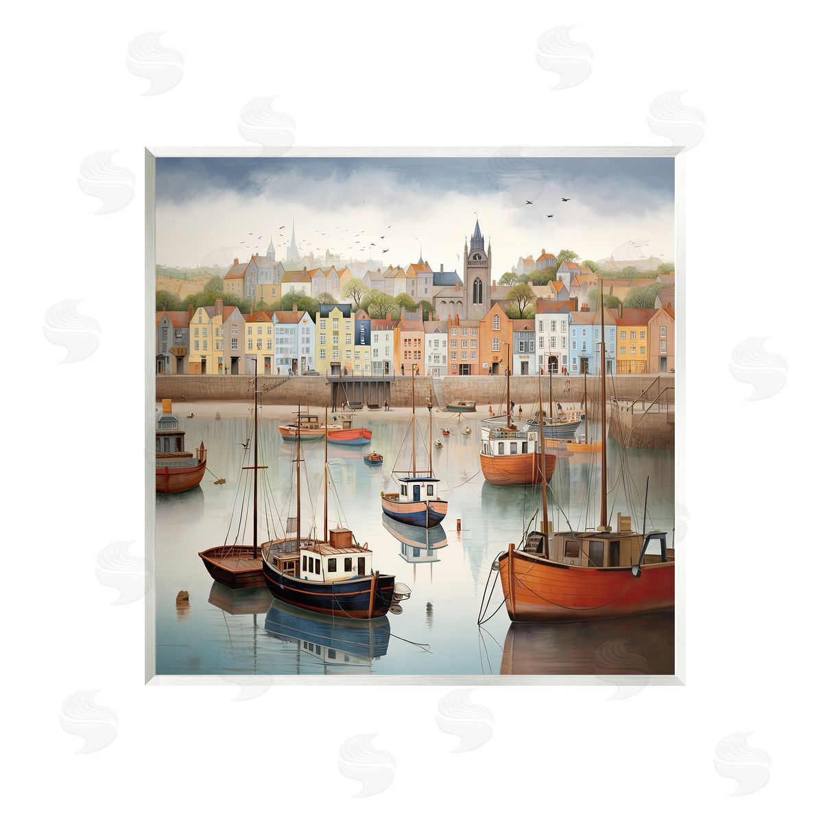 Ray Powers Seaside City Harbor Wall Plaque Artside_