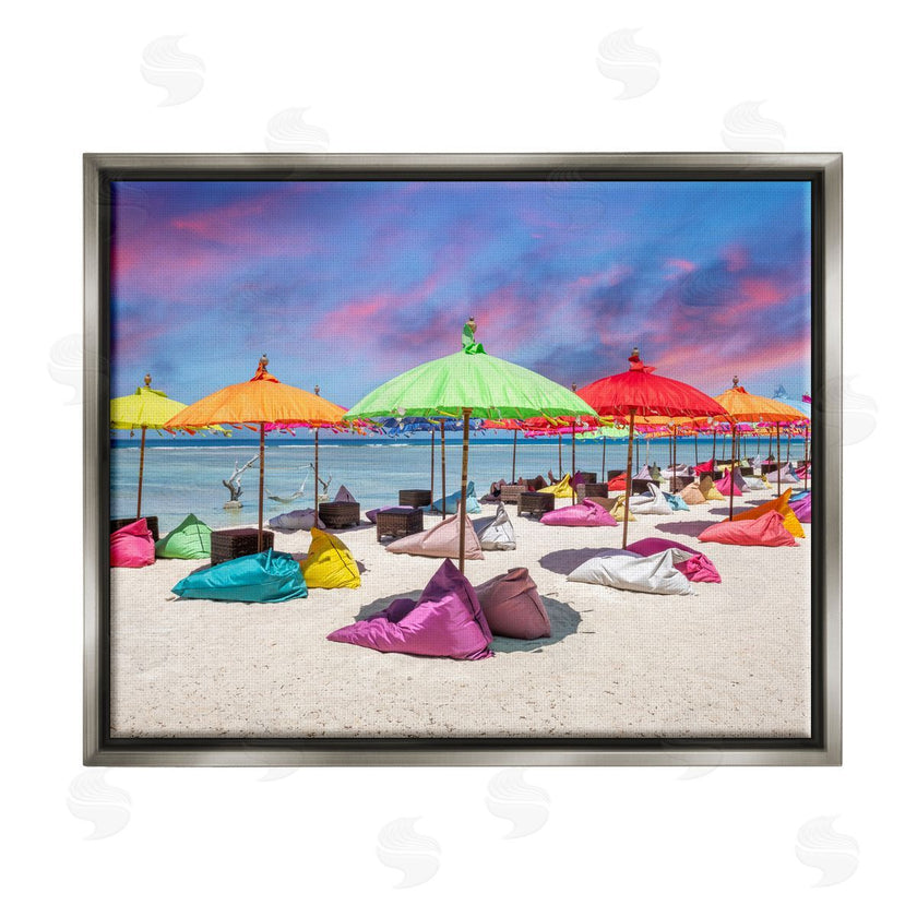Silver | Beach Umbrellas on Shore