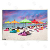 Silver | Beach Umbrellas on Shore