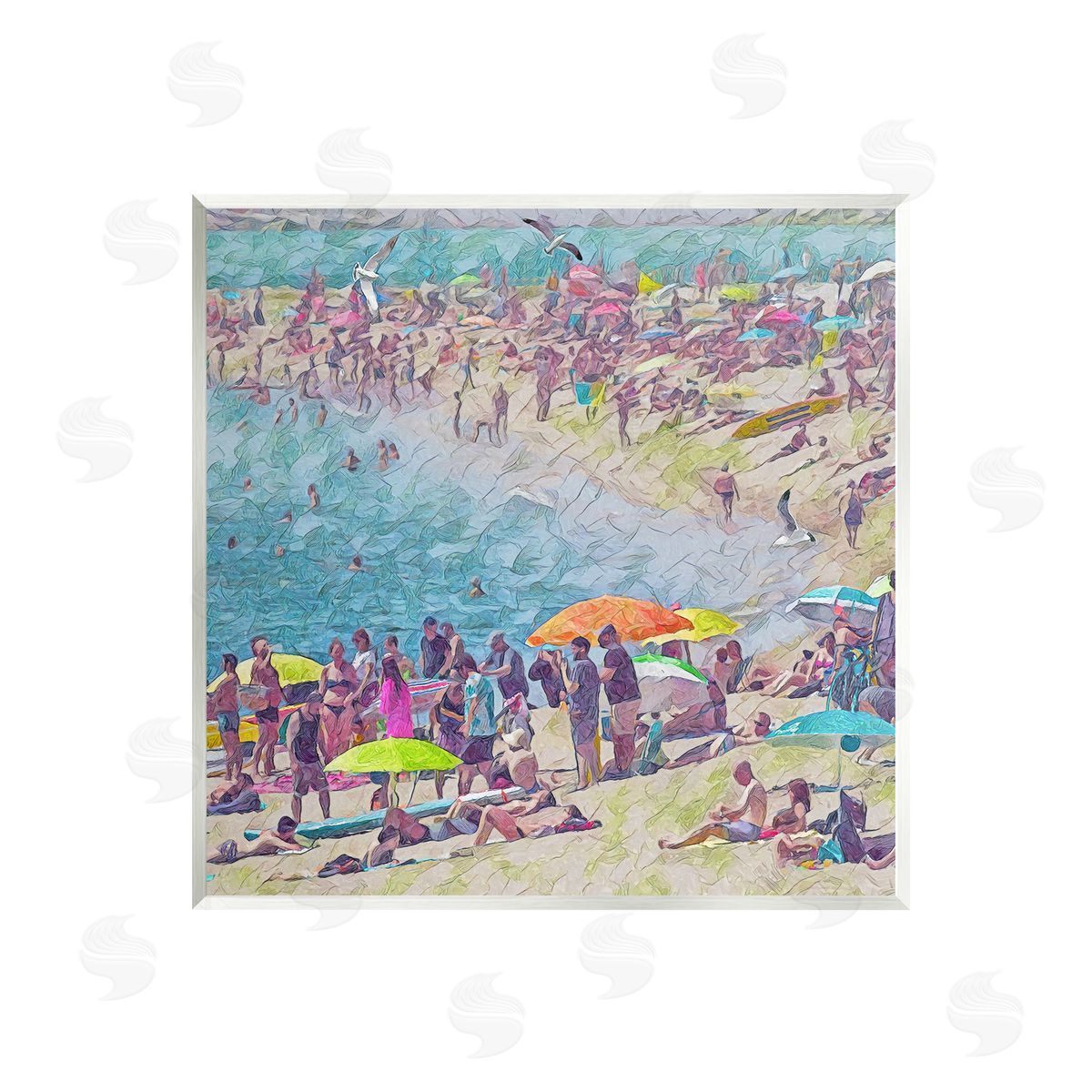 Steve Hunziker Abstract People on Beach Wall Plaque Artside_
