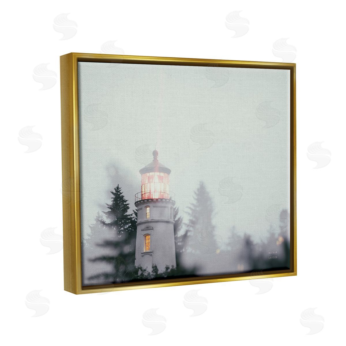 Nathan Larson Oregon Coast Lighthouse Gold Floater Frame Canvas Artside_