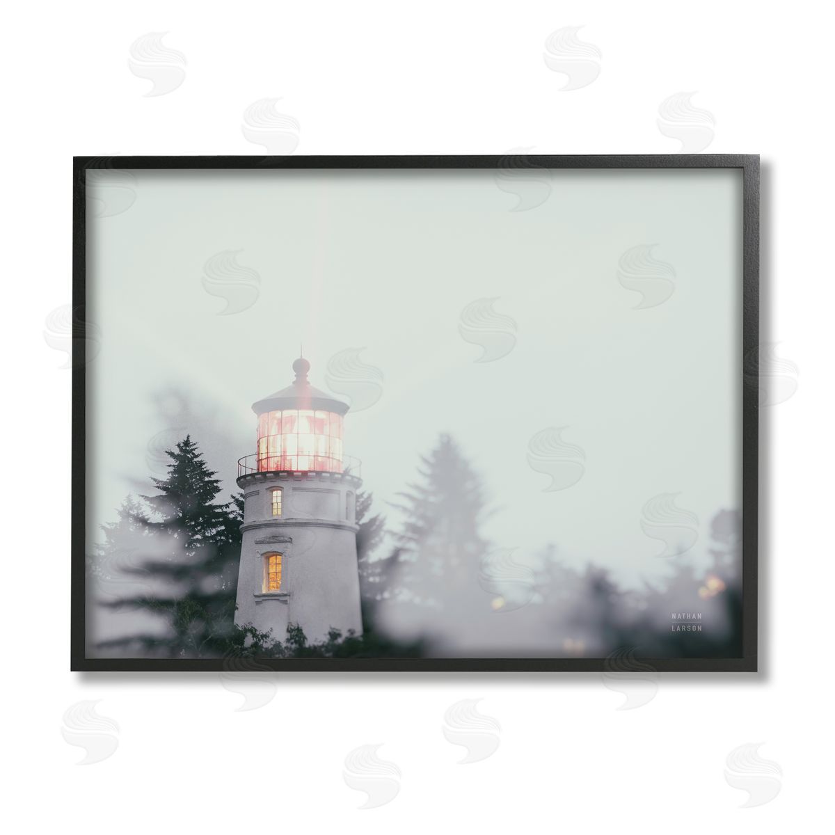 Nathan Larson Oregon Coast Lighthouse Black Framed Giclee Wall Artside_