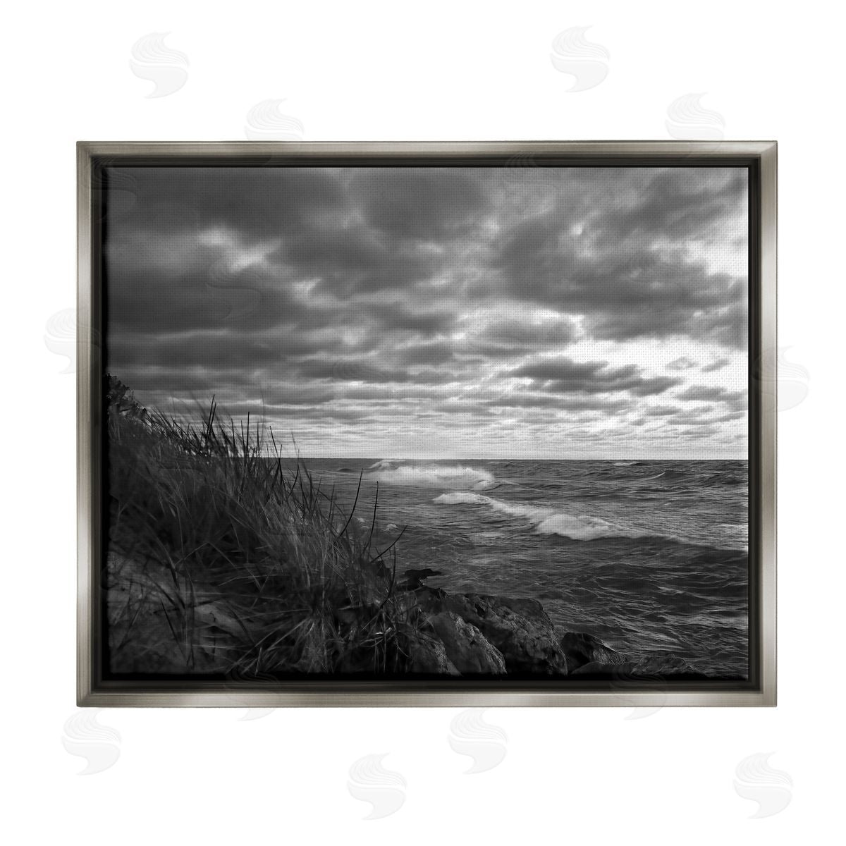 Steve Toole Stormy Sea Photography Gray Floater Frame Canvas Artside_