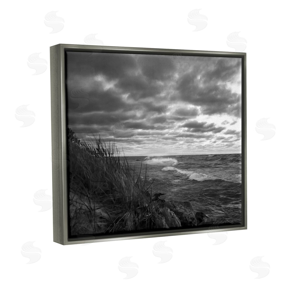 Steve Toole Stormy Sea Photography Gray Floater Frame Canvas Artside_