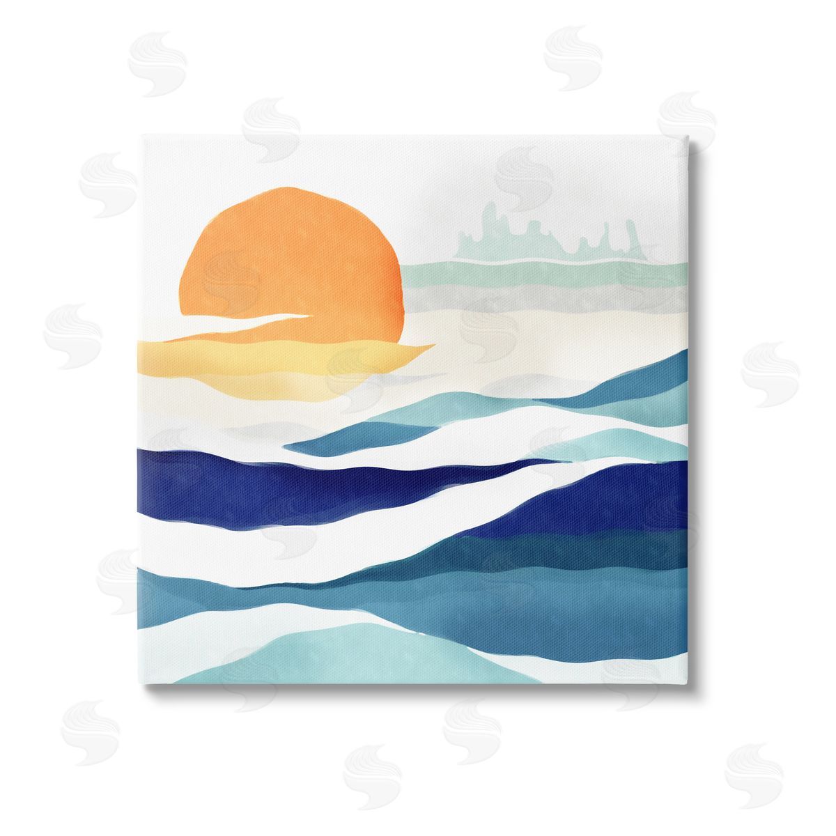 Ziwei Li Abstract Sun & Waves Canvas Wall Art