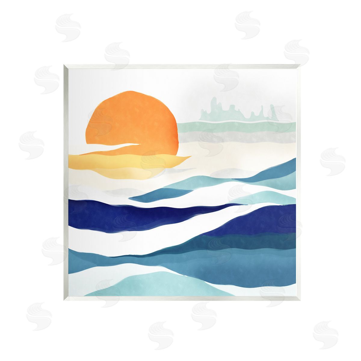 Ziwei Li Abstract Sun & Waves Wall Plaque Artside_