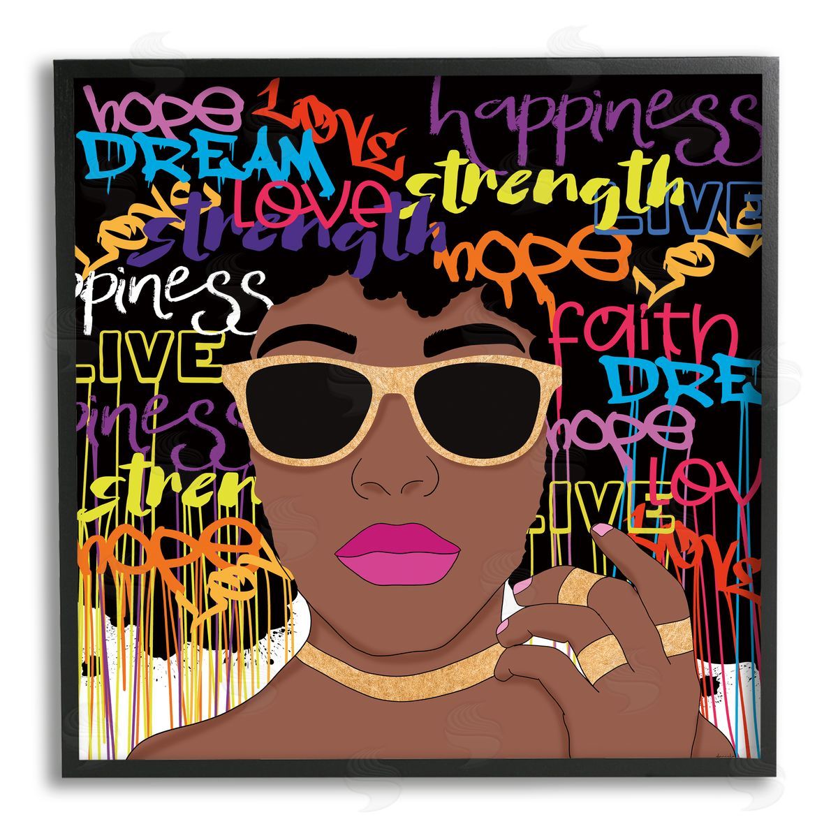 Daniela Santiago Inspirational Modern Girl Black Framed Giclee Wall Artside_