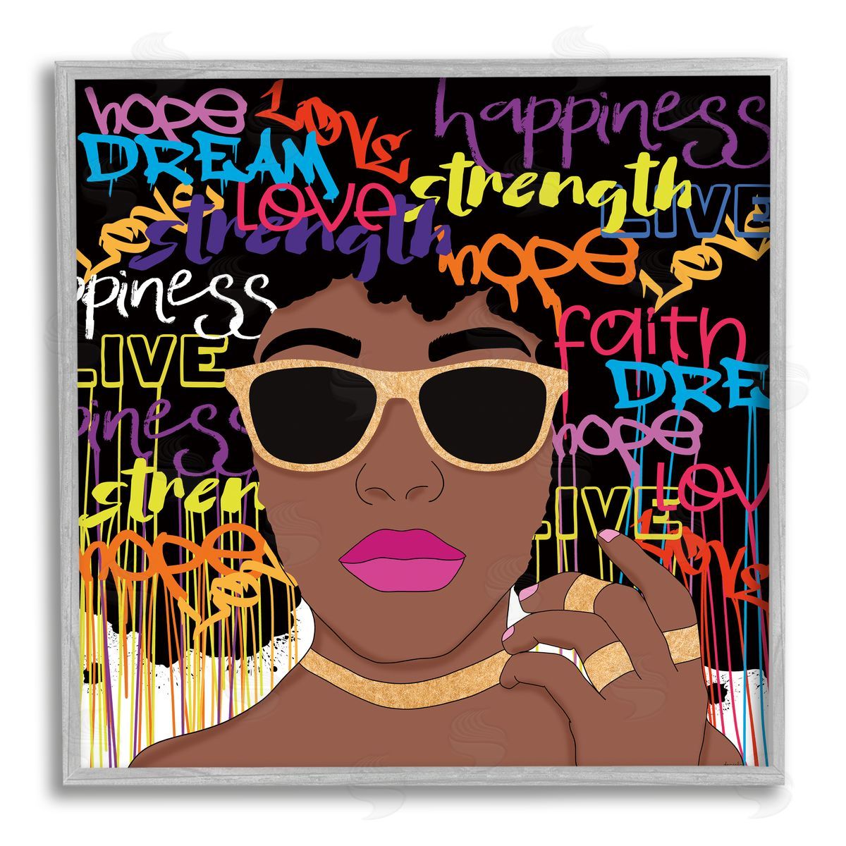 Daniela Santiago Inspirational Modern Girl Gray Framed Giclee Wall Artside_
