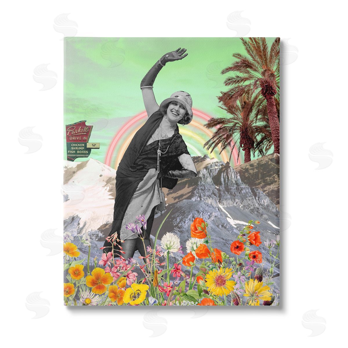 Regina Moore Vintage Floral Collage Canvas Wall Art