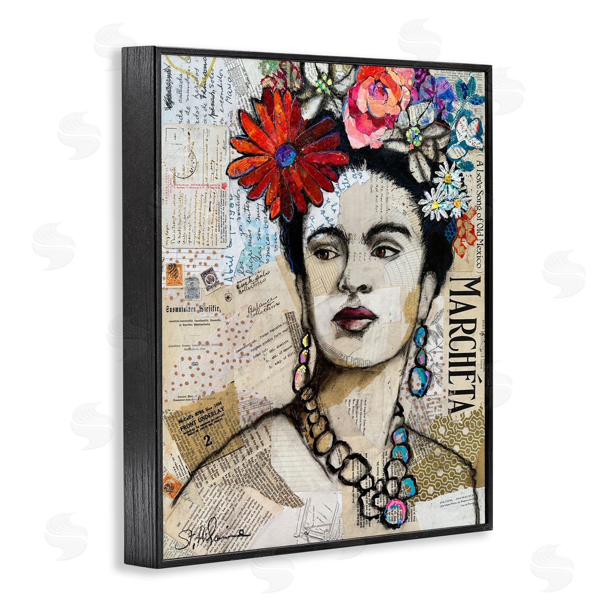 Elizabeth St. Hilaire Fabulous Frida Kahlo Black Framed Giclee Wall Artside_