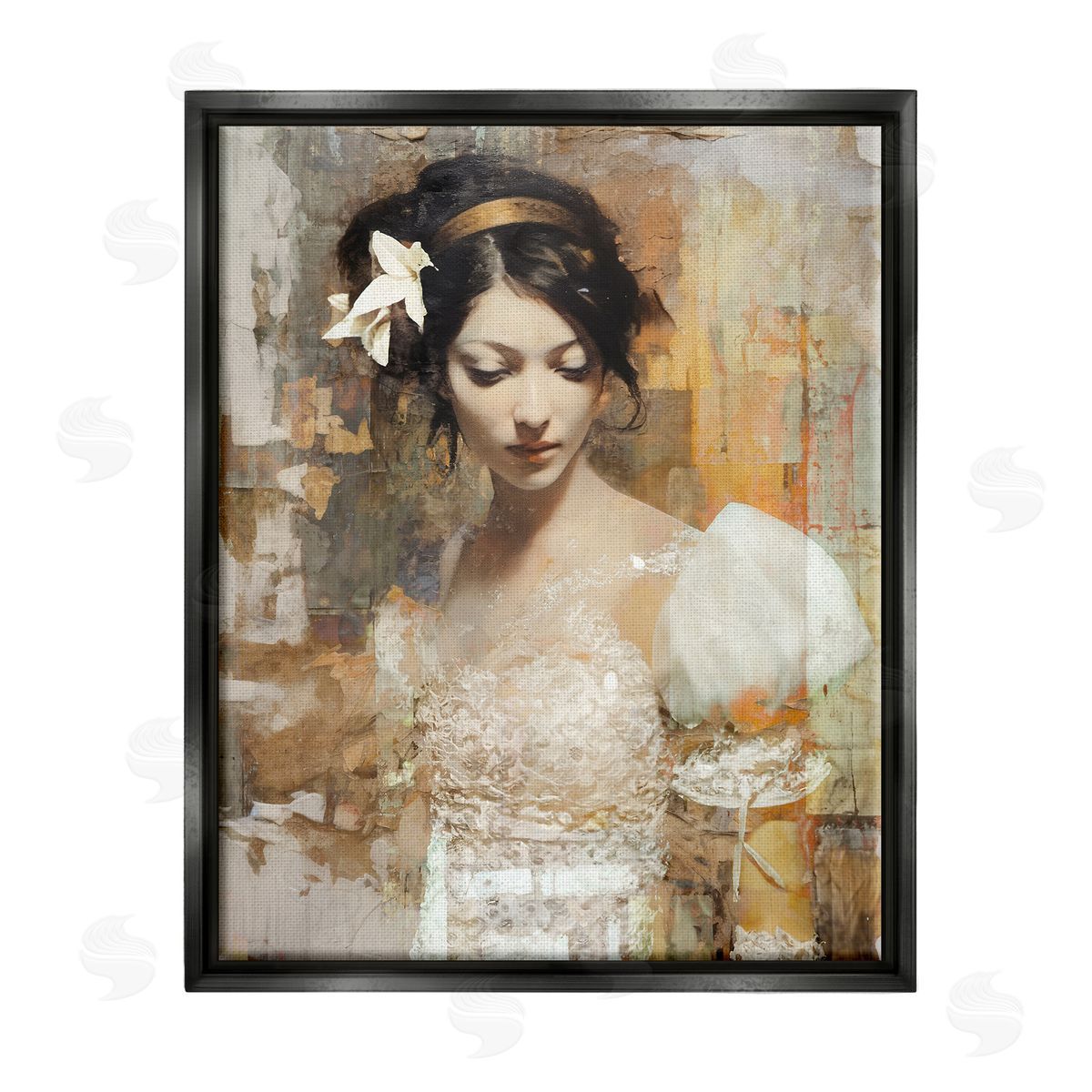 Enrico McGarrigle Abstract Bride Collage Black Floater Frame Canvas Artside_