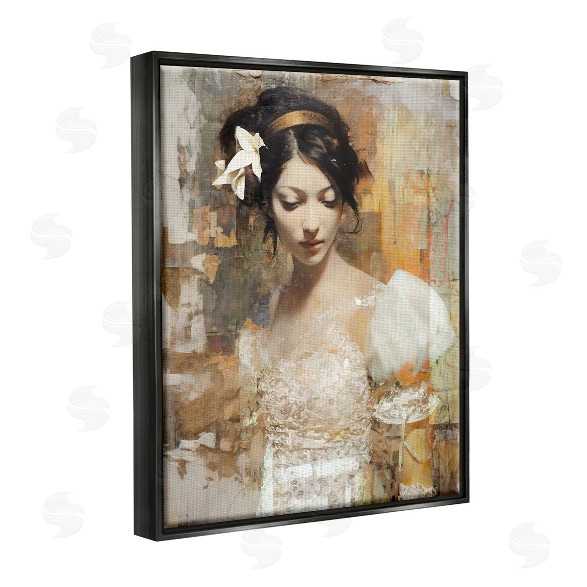 Enrico McGarrigle Abstract Bride Collage Black Floater Frame Canvas Artside_