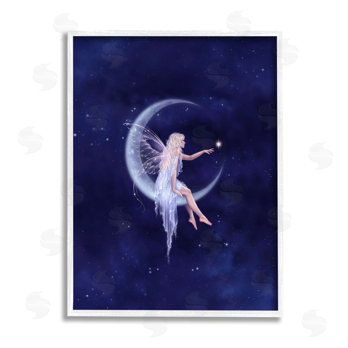 Rachel Anderson Birth of a Star Fairy White Framed Giclee Wall Artside_