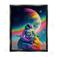 Spirit of the Rainbow | Astronaut Meditating on Moon