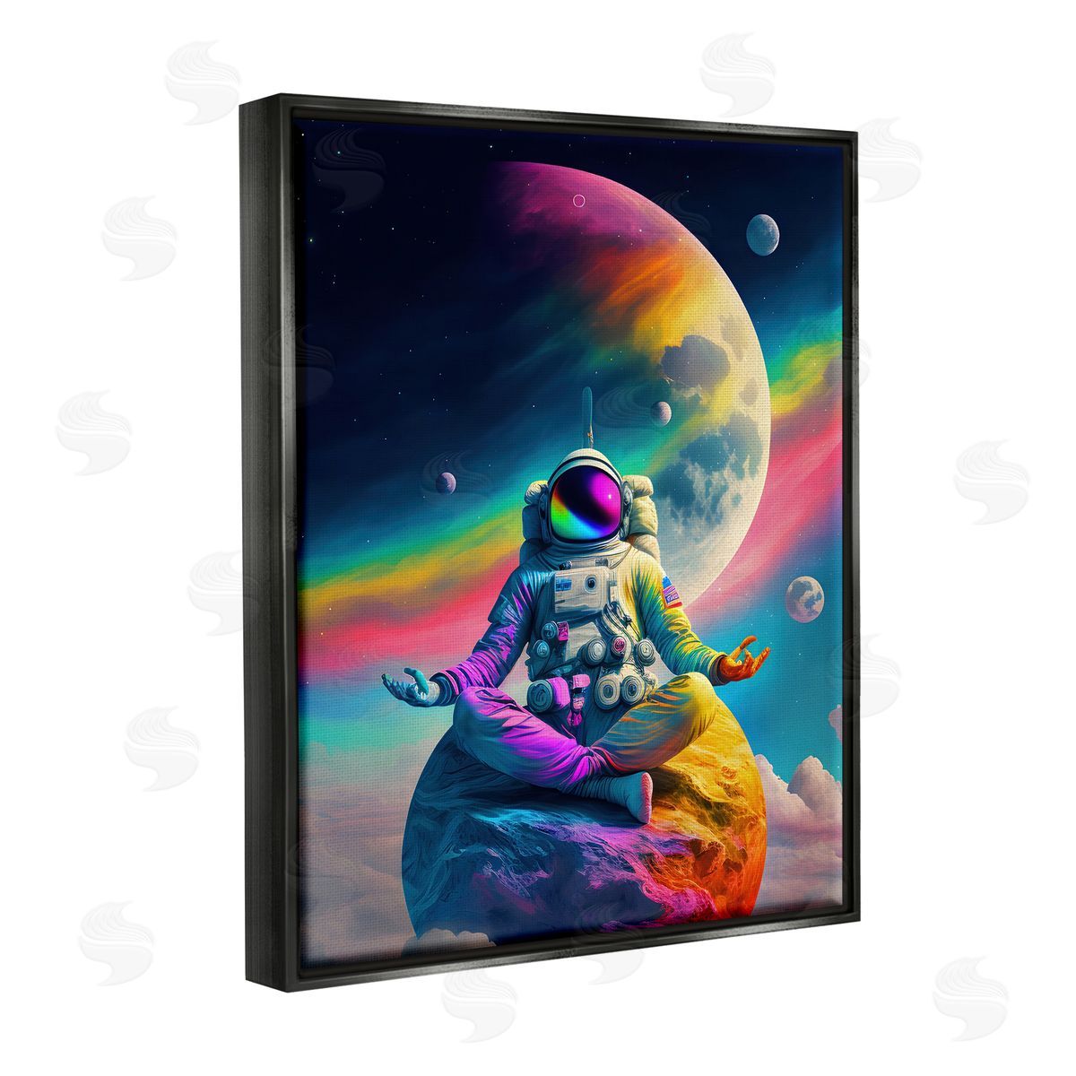 Spirit of the Rainbow | Astronaut Meditating on Moon