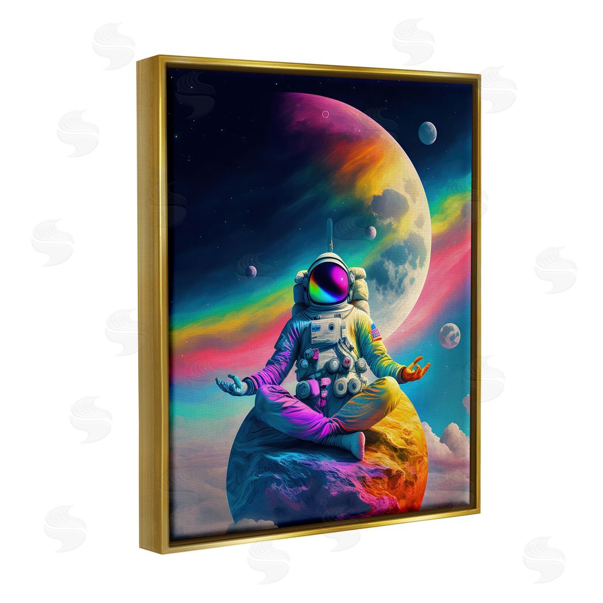 Spirit of the Rainbow | Astronaut Meditating on Moon