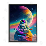 Spirit of the Rainbow | Astronaut Meditating on Moon