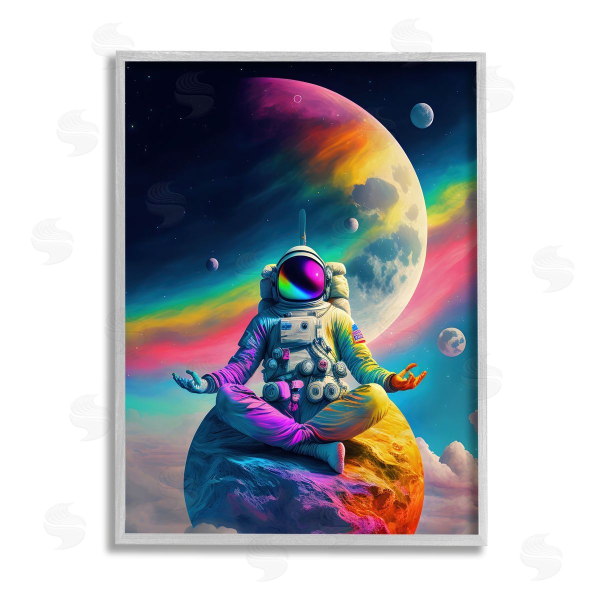 Spirit of the Rainbow | Astronaut Meditating on Moon