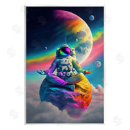 Spirit of the Rainbow | Astronaut Meditating on Moon