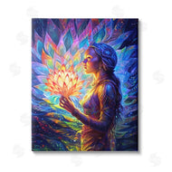 Spirit of the Rainbow | Woman & Lotus Fractals