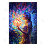 Spirit of the Rainbow | Woman & Lotus Fractals