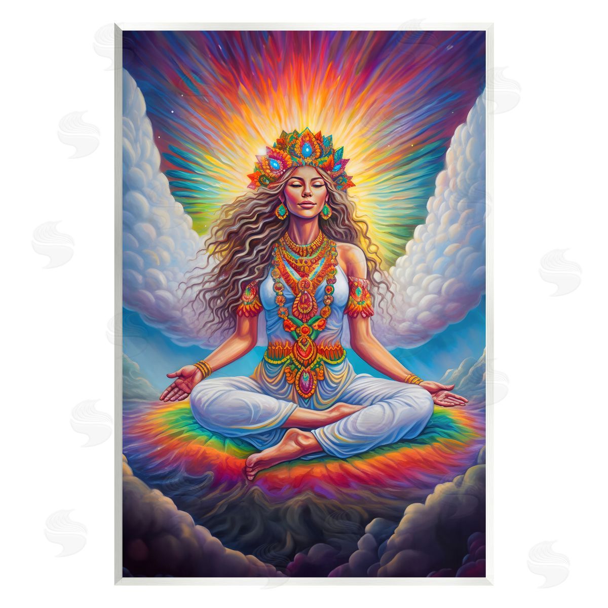 Spirit of the Rainbow Meditation Among Clouds Wall Plaque Artside_