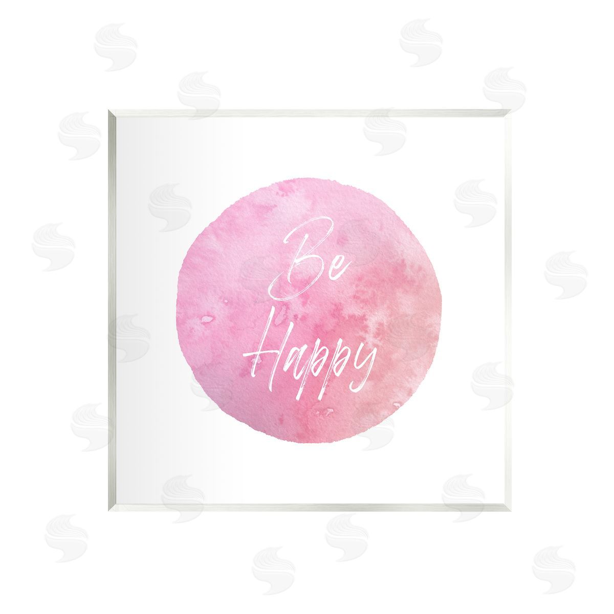Christine Zalewski Be Happy Pink Circle Wall Plaque Artside_