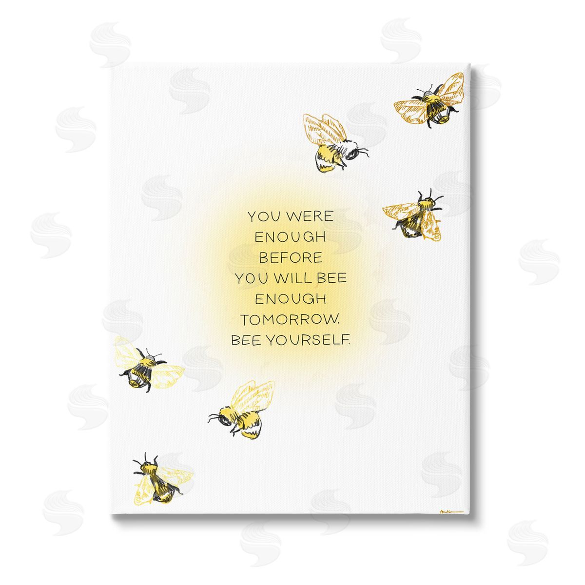 Amelia Noyes Bee Yourself Phrase Canvas Wall Art