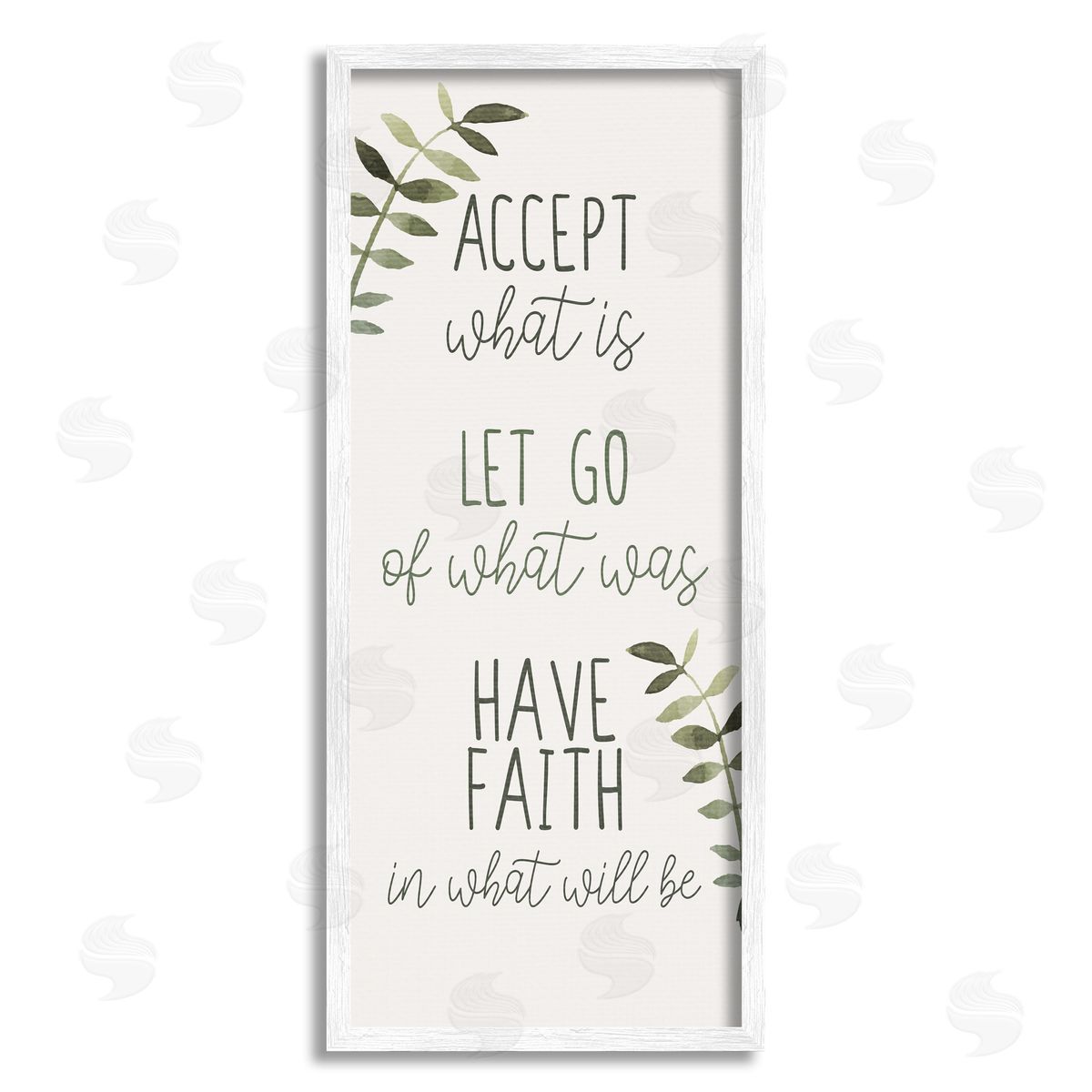 Kim Allen Accept & Have Faith White Framed Giclee Wall Artside_