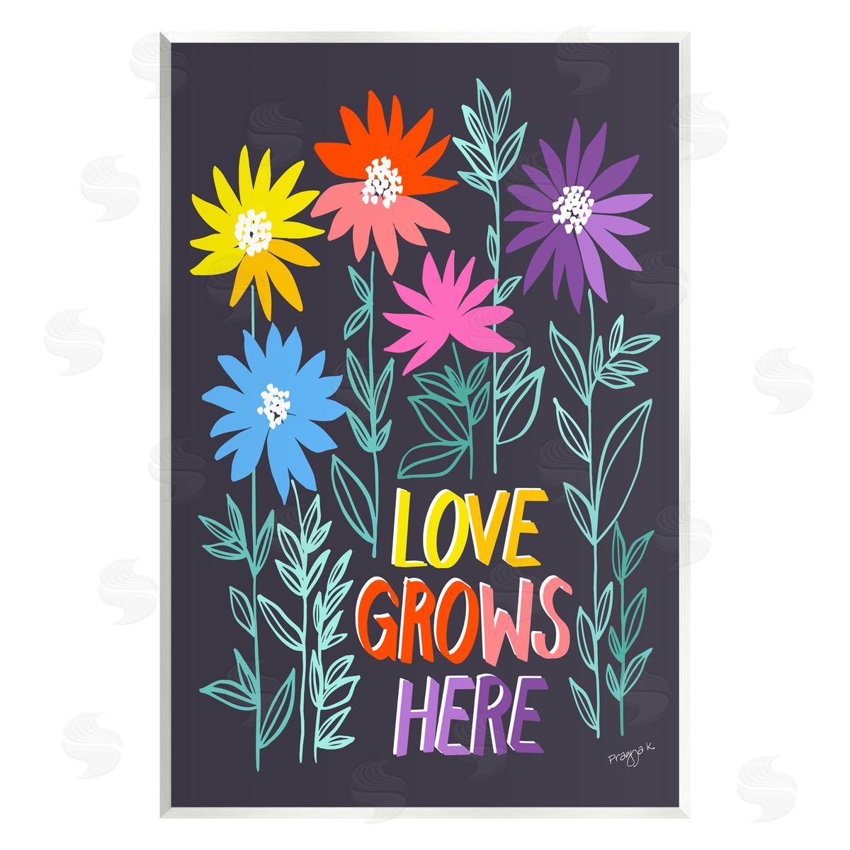 Pragya Kothari Love Grows Here Phrase Wall Plaque Artside_