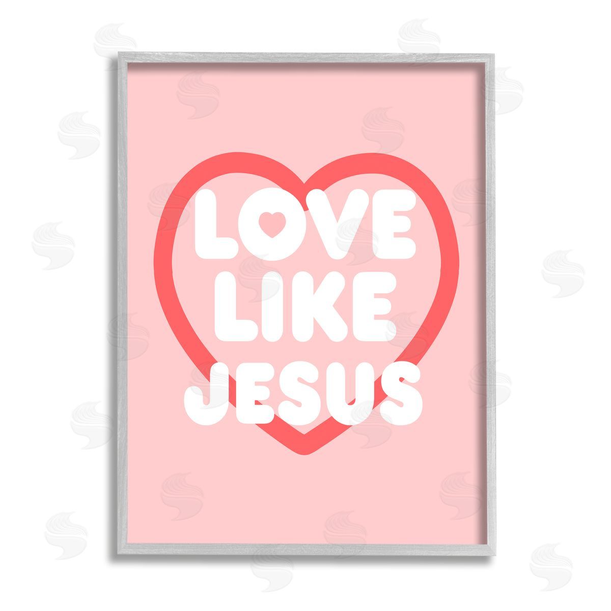 Stupell Studio Love Like Jesus Heart Gray Framed Giclee Wall Artside_