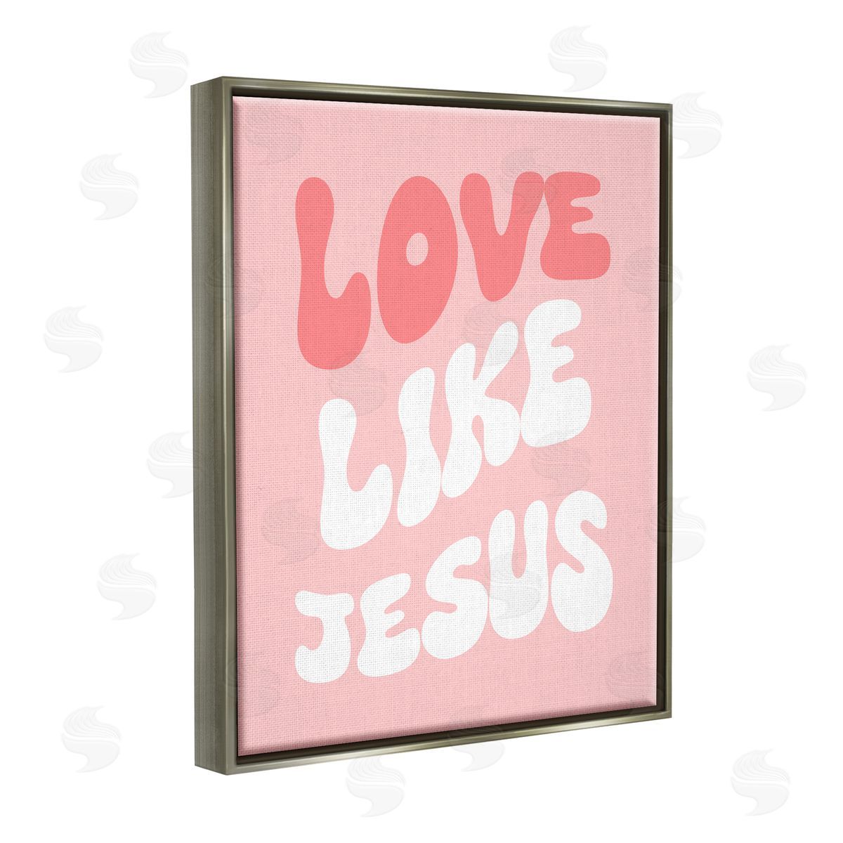 Stupell Studio Love Like Jesus Retro Gray Floater Frame Canvas Artside_