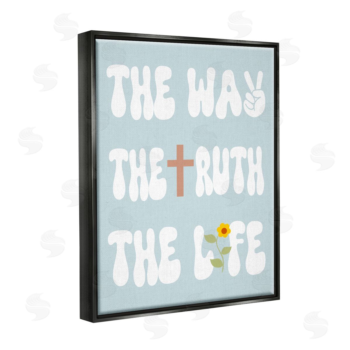 Stupell Studio Retro Religious Phrase Black Floater Frame Canvas Artside_