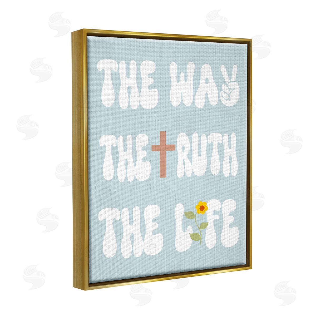 Stupell Studio Retro Religious Phrase Gold Floater Frame Canvas Artside_