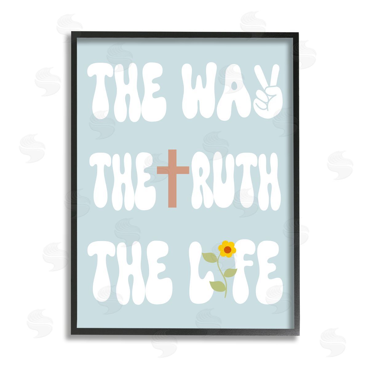 Stupell Studio Retro Religious Phrase Black Framed Giclee Wall Artside_