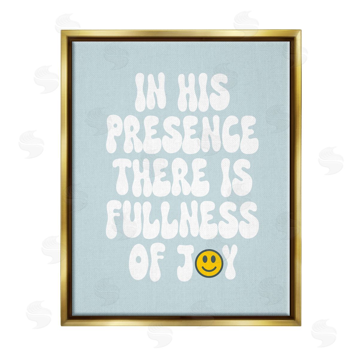 Stupell Studio Blue Religious Phrase  Gold Floater Frame Canvas Artside_