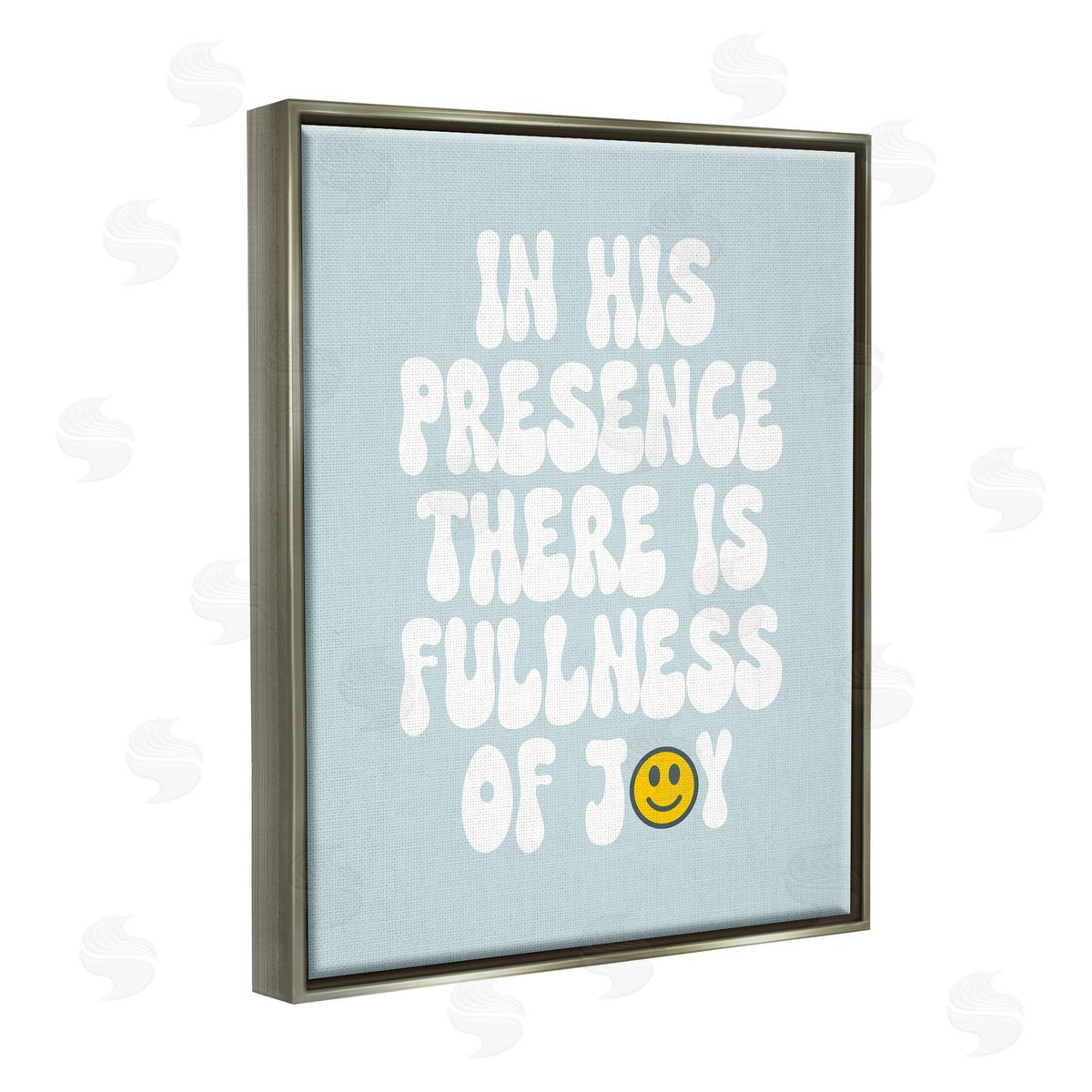 Stupell Studio Blue Religious Phrase  Gray Floater Frame Canvas Artside_