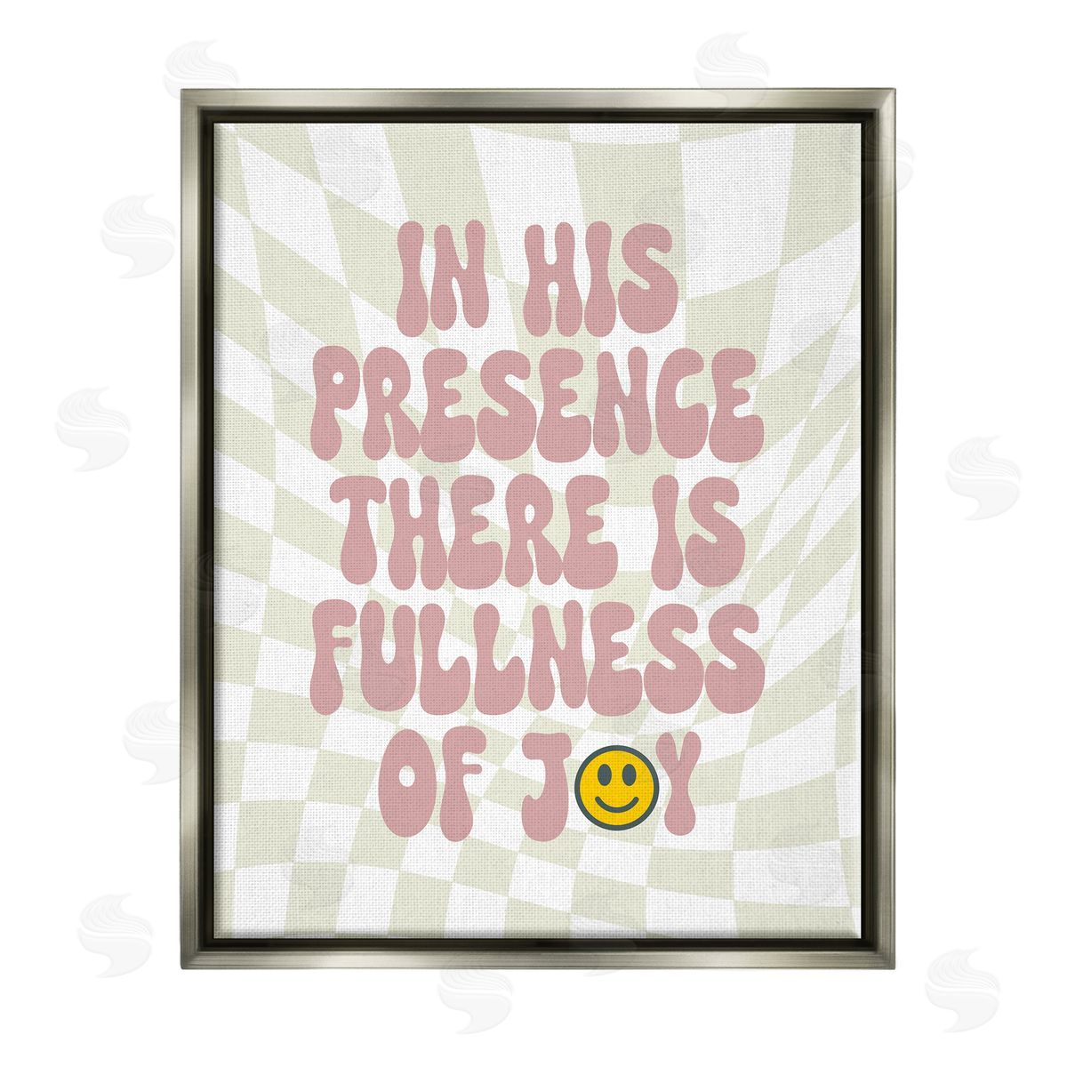 Stupell Studio Retro Religious Patterned Gray Floater Frame Canvas Artside_