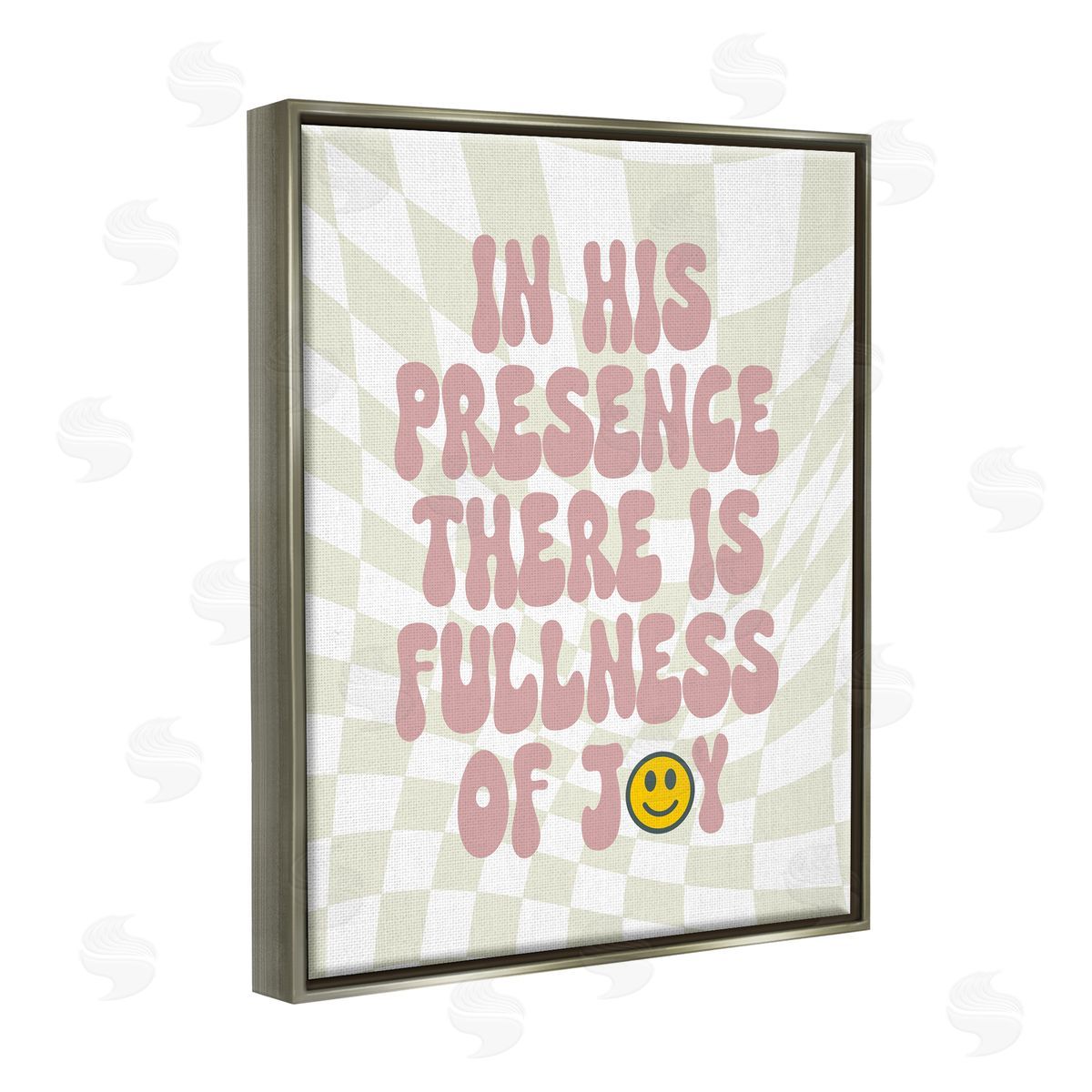 Stupell Studio Retro Religious Patterned Gray Floater Frame Canvas Artside_