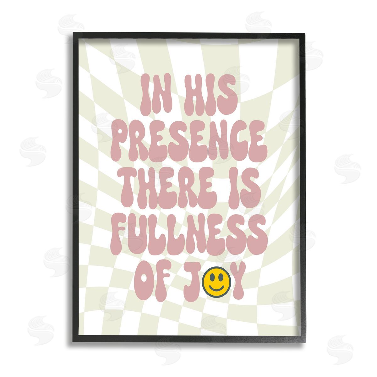 Stupell Studio Retro Religious Patterned Black Framed Giclee Wall Artside_