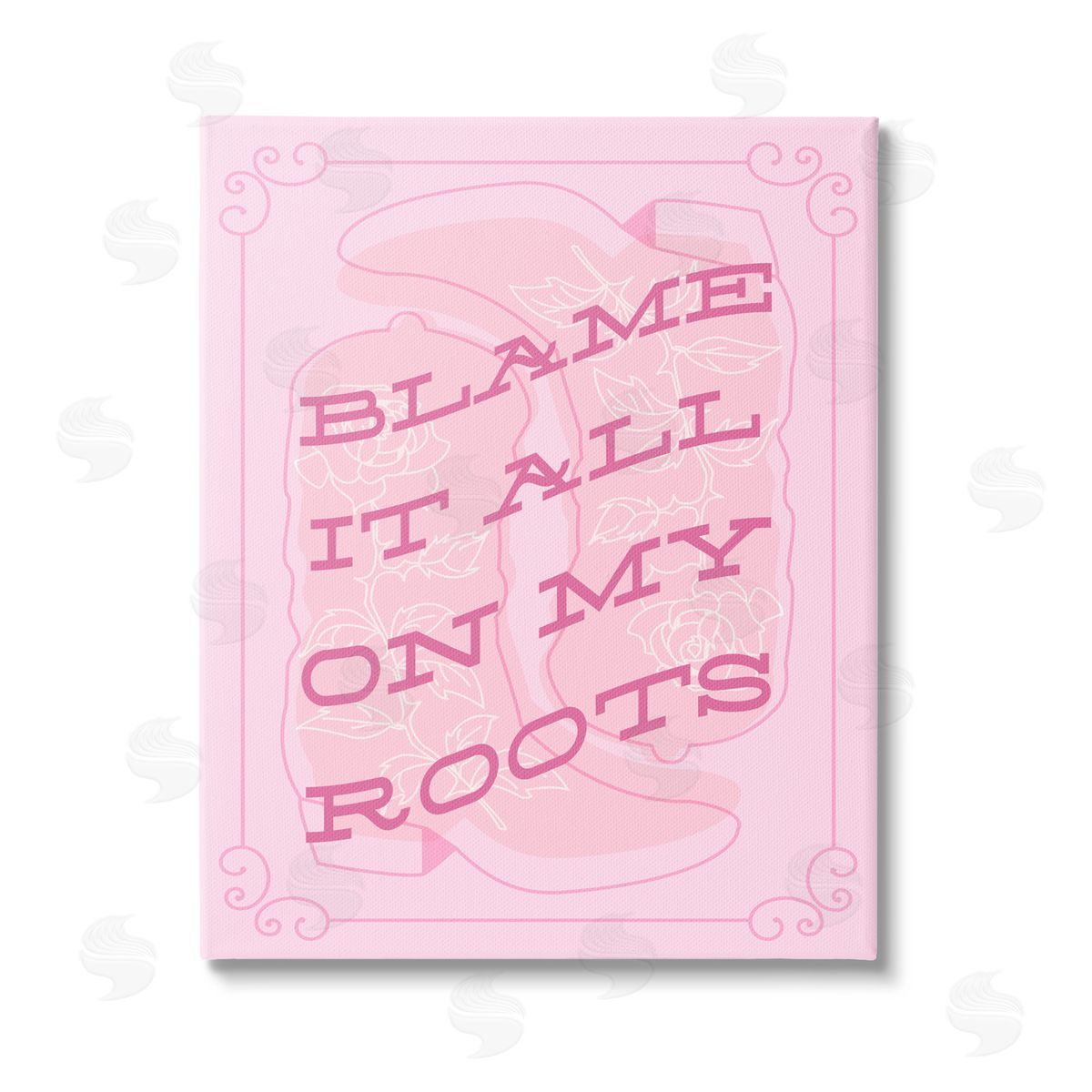 Stupell Studio Blame on My Roots Phrase Canvas Wall Art